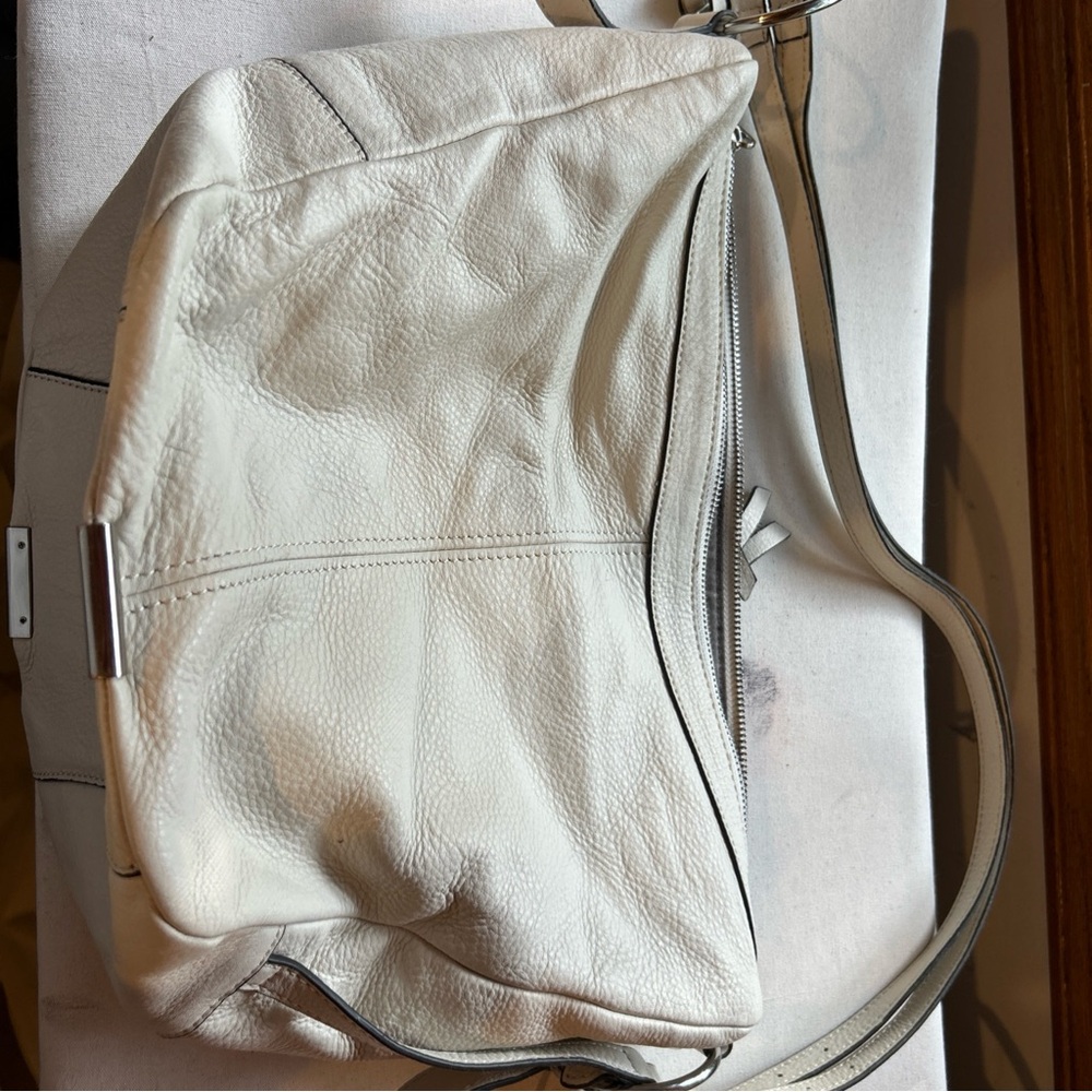 Vince Camuto Cream Leather Shoulder Bag